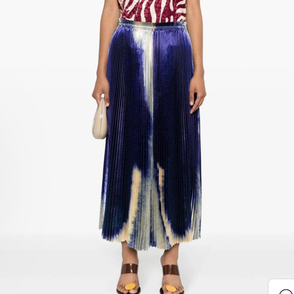 Ulla Johnson Blue and White A-Line Midi Skirt